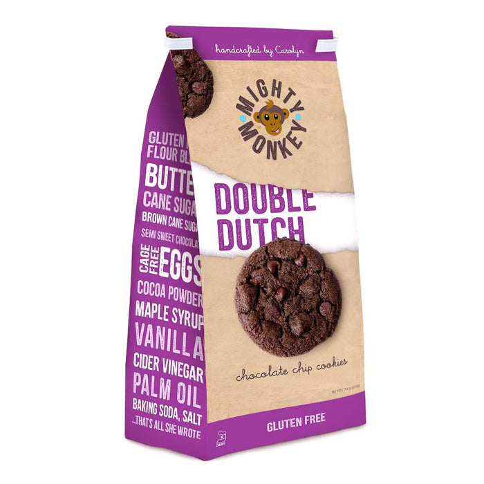 MIGHTY MONKEY: Cookies Double Dutch Chocolate Chip Gluten Free, 7.4 oz