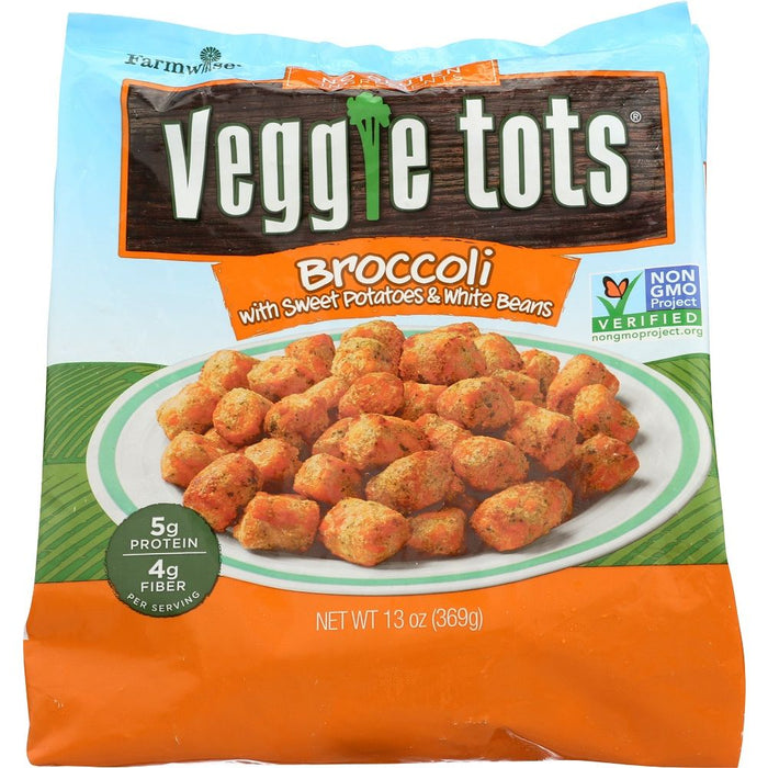 VEGGIE FRIES: Veggie Tots Broccoli with Sweet Potato and White Beans, 13 oz