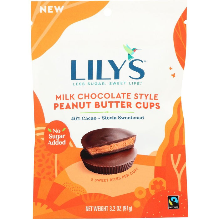 LILYS SWEETS: Milk Chocolate Style Peanut Butter Cups, 3.20 oz
