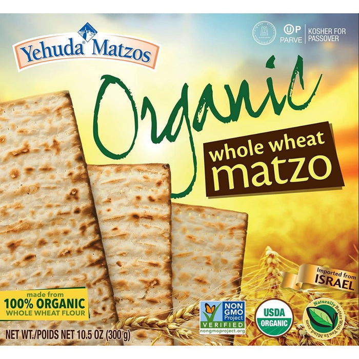 YEHUDA: 100% Organic Whole Wheat Matzo, 10.5 oz