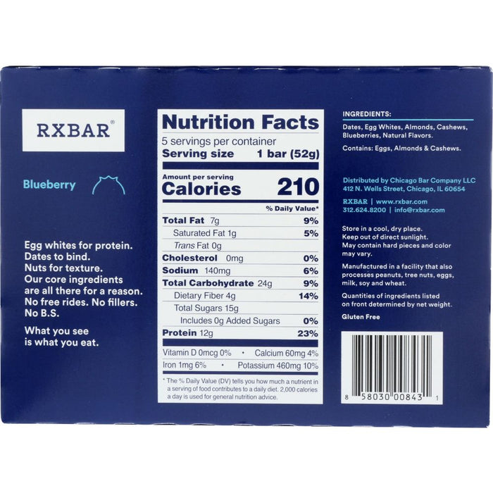 RXBAR: Blueberry 5 Bars, 9.15 oz