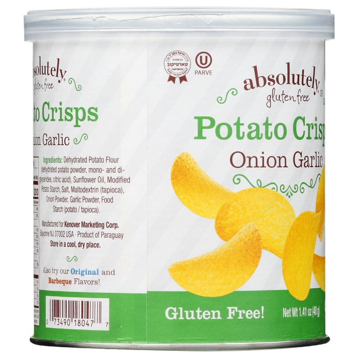 ABSOLUTELY GLUTEN FREE: Onion Garlic Potato Crisps, 1.41 oz