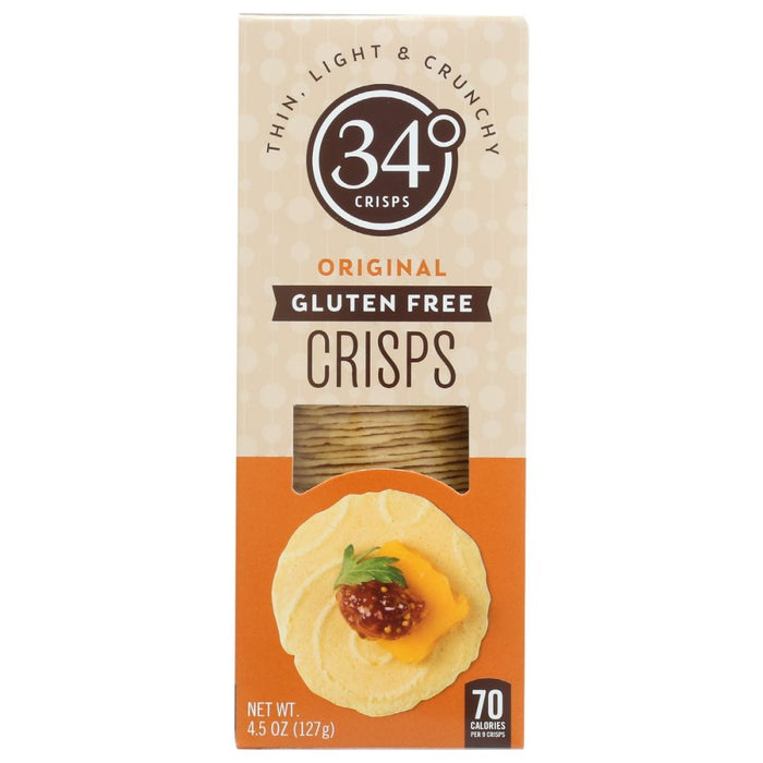 34 DEGREES: Original Gluten Free Crisps, 4.5 oz