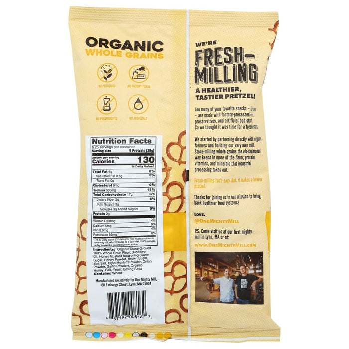 ONE MIGHTY MILL: Whole Grain Honey Mustard Pretzels, 6.25 oz