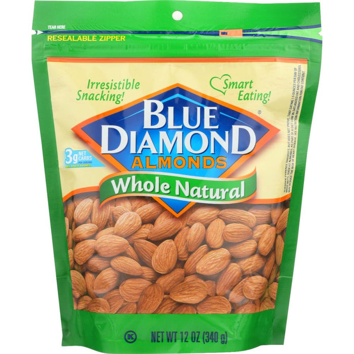 BLUE DIAMOND: Almonds Whole Natural, 12 oz
