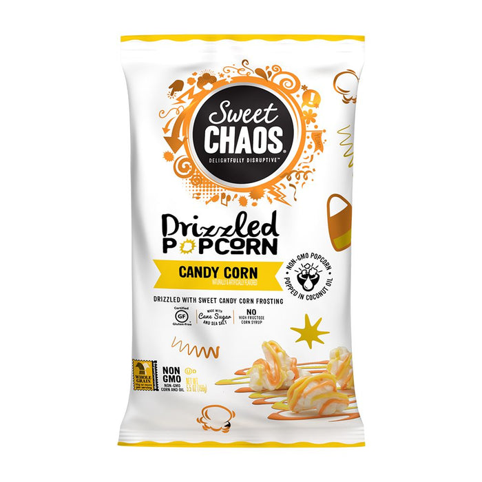 SWEET CHAOS: Candy Corn Drizzled Popcorn, 5.5 oz