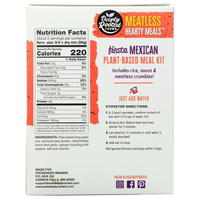 DEEPLY ROOTED: Hearty Meals Fiesta Mexican Rice Bowl, 4.1 oz