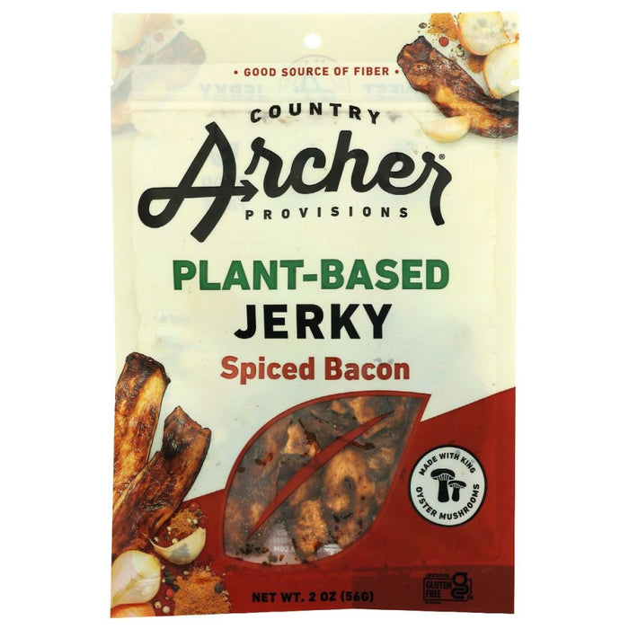 COUNTRY ARCHER: Spiced Bacon Plant Based Jerky, 2 oz