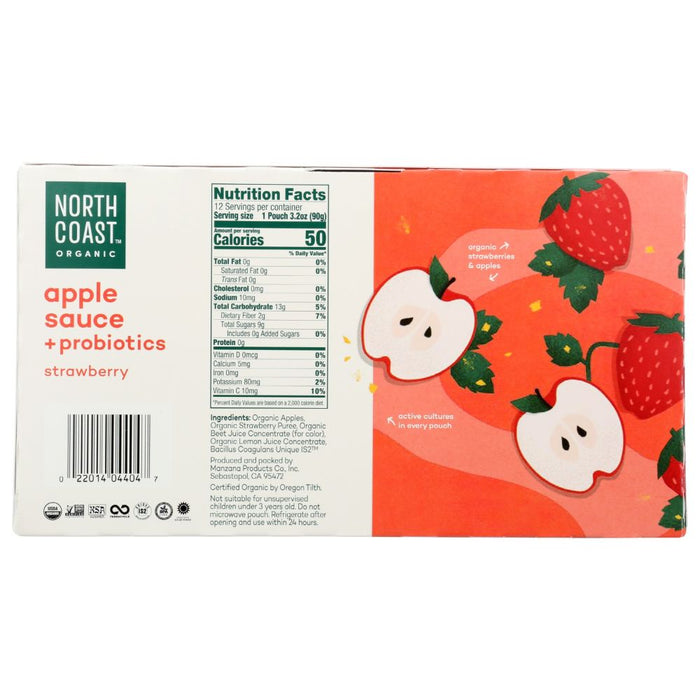 NORTH COAST: Apple Sauce + Probiotic Strawberry, 38.4 oz