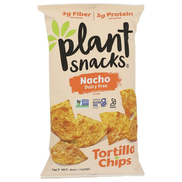 PLANT SNACKS BRAND: Dairy Free Nacho Tortilla Chips, 8 oz