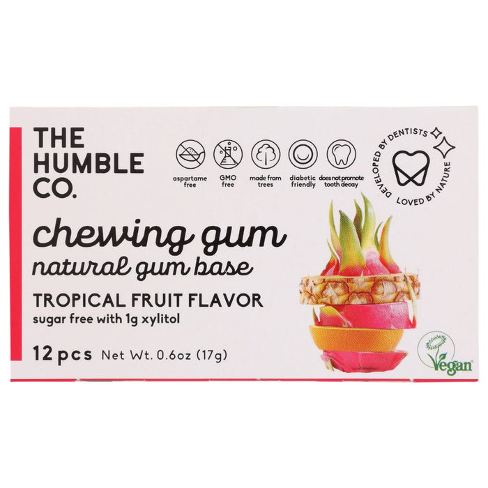 THE HUMBLE CO: Tropical Fruit Chewing Gum, 12 pc
