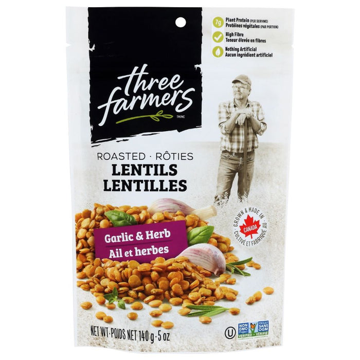 THREE FARMERS FOODS INC: Snack Lentil Garlic Herb, 140 gm