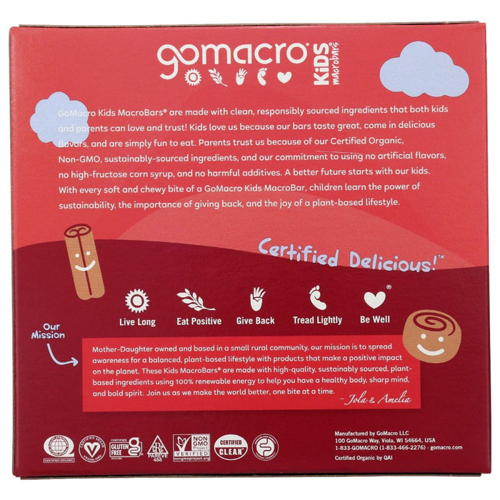 GOMACRO: Bar Cinnamon Roll, 6.3 oz