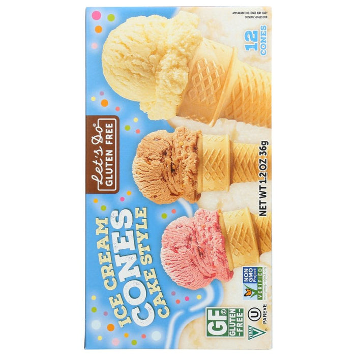 LETS DO GLUTEN FREE: Cones Ice Cream, 1.2 oz