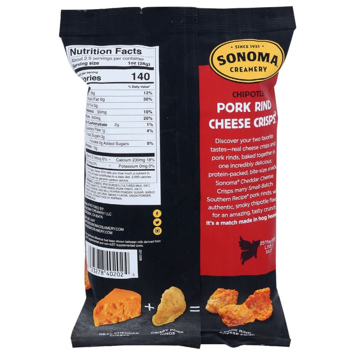 SONOMA CHEESE: Pork rind Chipotl Crisp, 2.4 oz