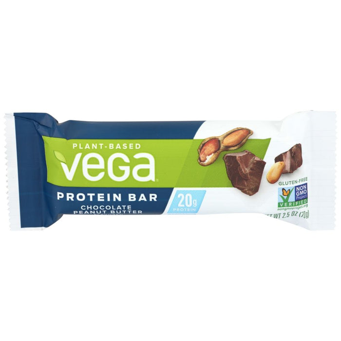 VEGA: 20g Protein Bar Plant Based Snack Chocolate Peanut Butter, 2.5 oz