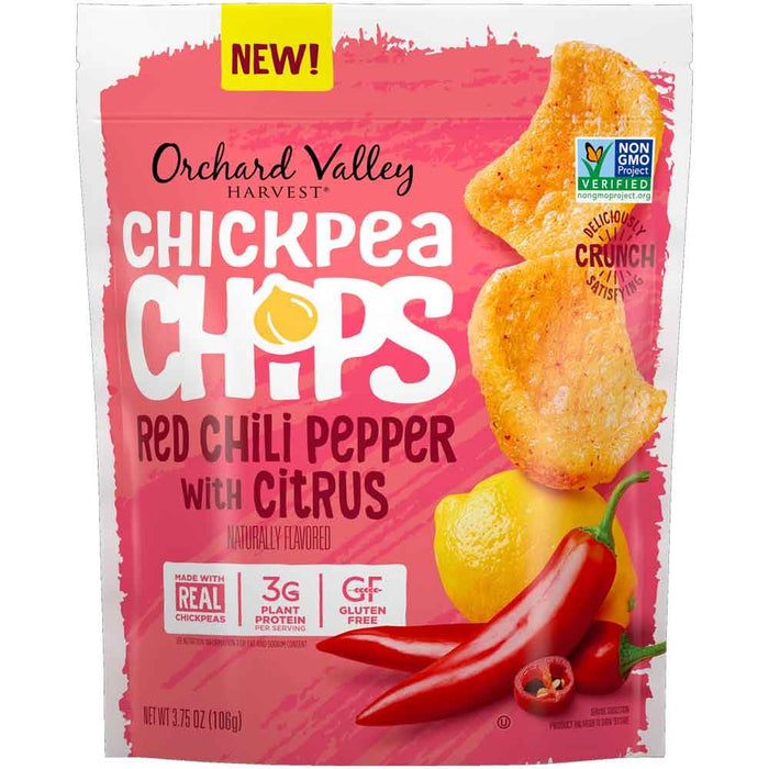 ORCHARD VALLEY HARVEST: Chickpea Chips Red Chili Pepper Citrus, 3.75 oz