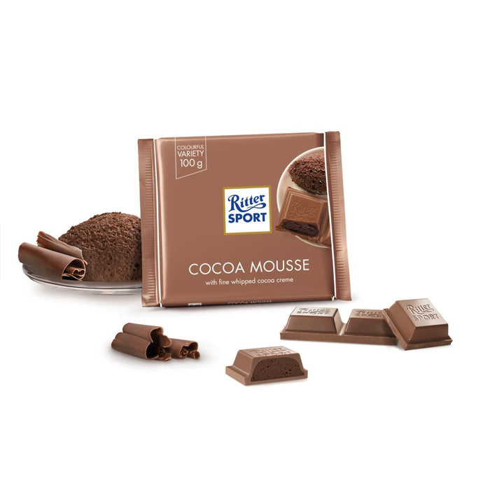 RITTER SPORT: Cocoa Mousse Chocolate Bar, 3.5 oz