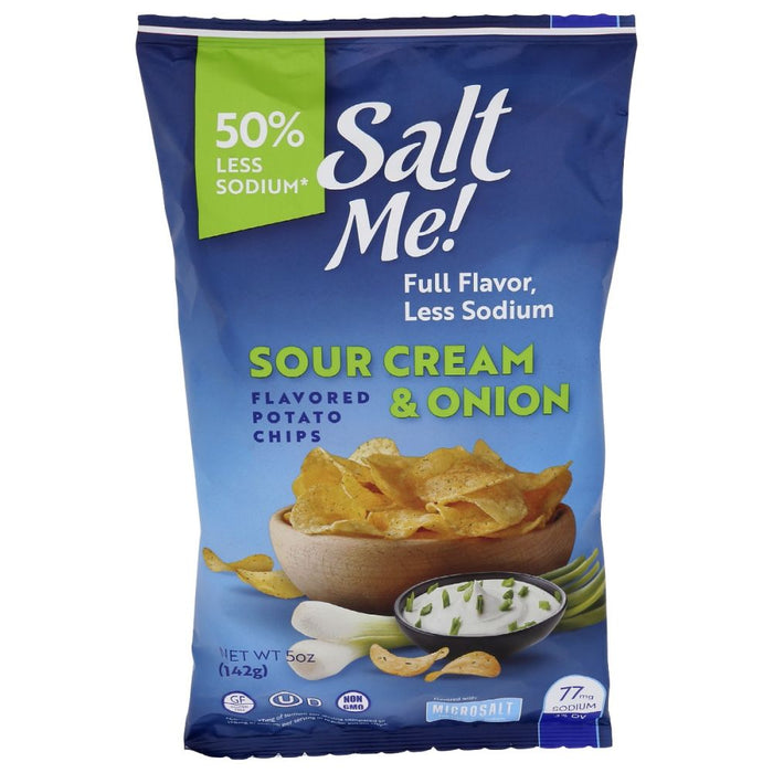 SALTME: Sour Cream Onion Potato Chips, 5 oz