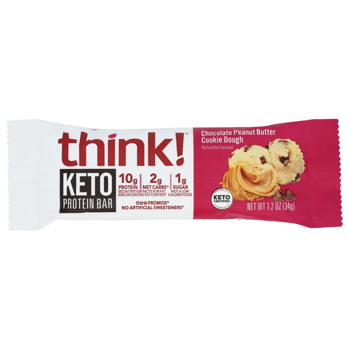 THINK: Chocolate Peanut Butter Cookie Dough Keto Protein Bar, 1.2 oz