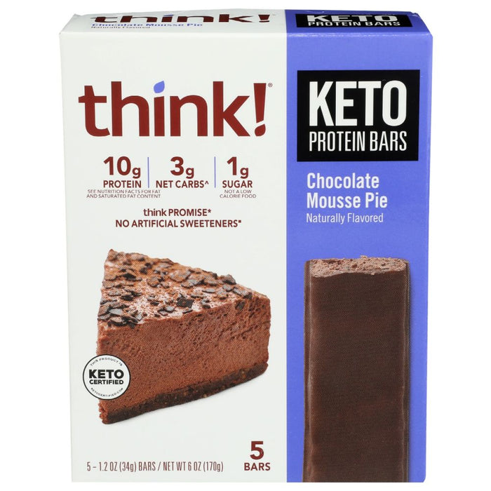 THINK: Chocolate Mousse Pie Keto Protein Bar 5 Pieces, 6 oz