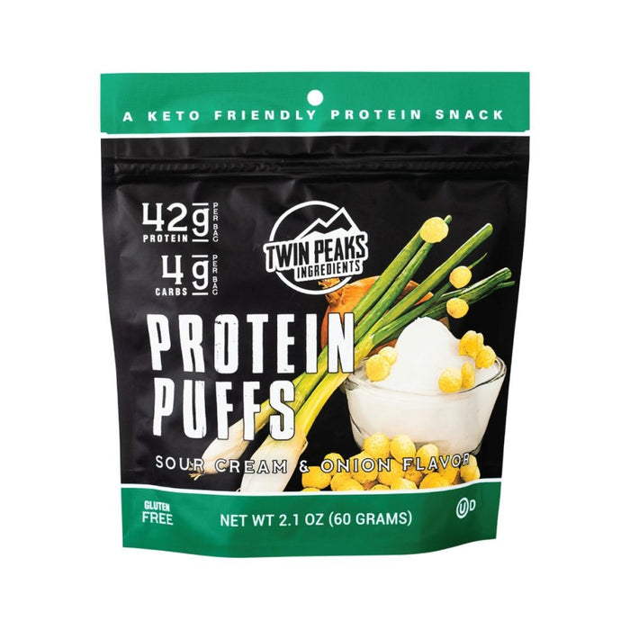 TWIN PEAKS INGREDIENTS: Protein Puffs Sour Cream Onion, 2.1 oz