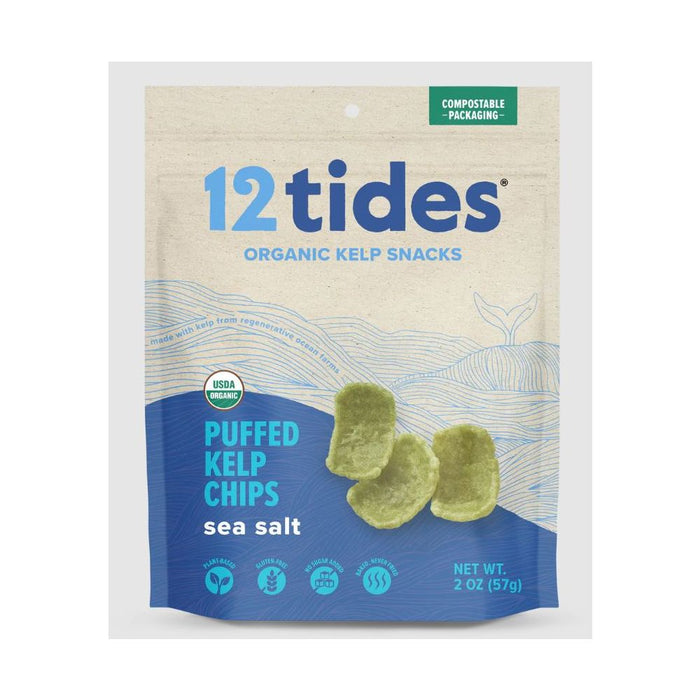 12TIDES: Sea Salt Puffed Kelp Chips, 2 oz