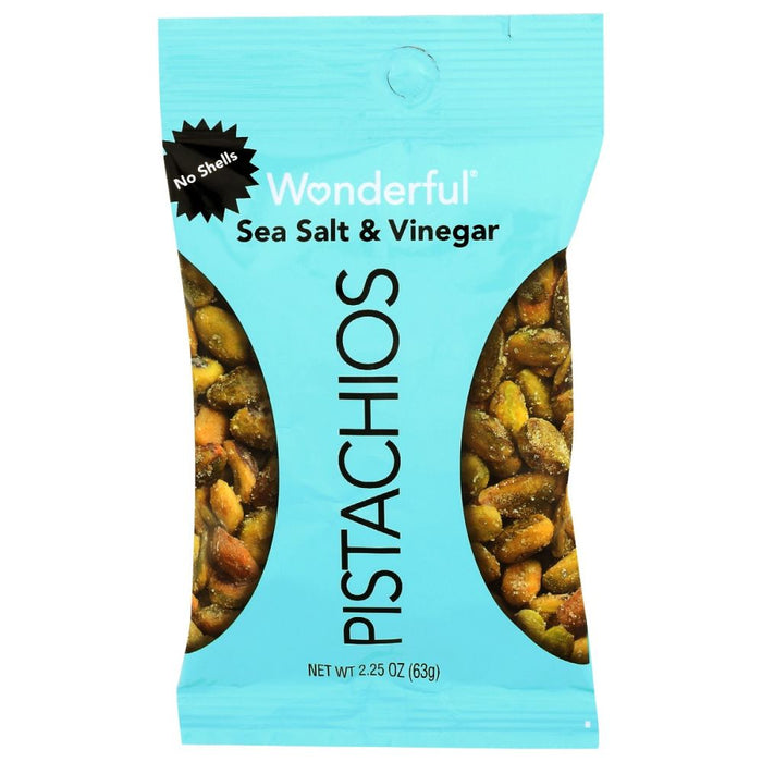 WONDERFUL PISTACHIOS: Sea Salt Vinegar No Shell, 2.25 oz