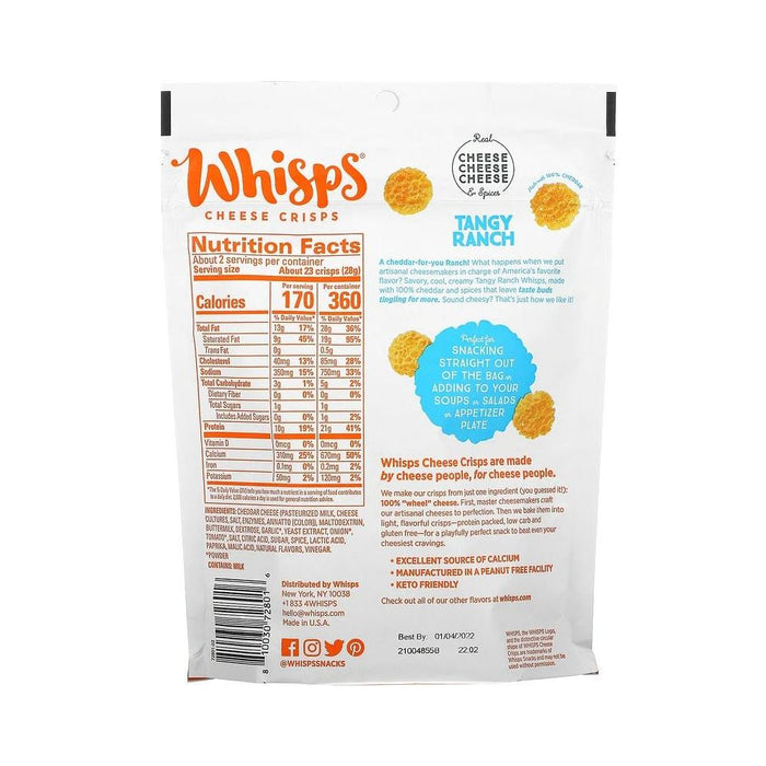 WHISPS: Tangy Ranch Cheese Crisps, 2.12 oz